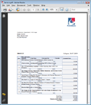Invoice sample screen shot